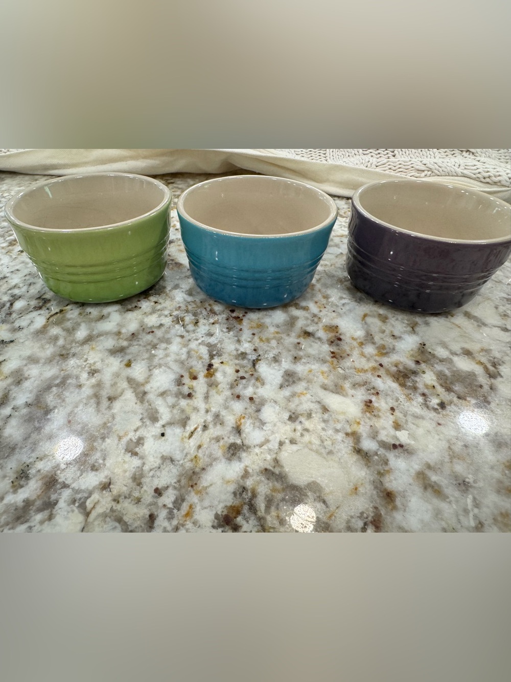Le Creuset Ceramic Ramekin - green, turquoise, purple